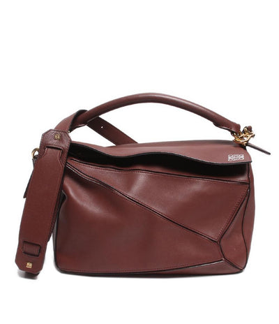 ロエベ 2wayレザーショルダーバッグ ゴールド金具 パズルバッグ  