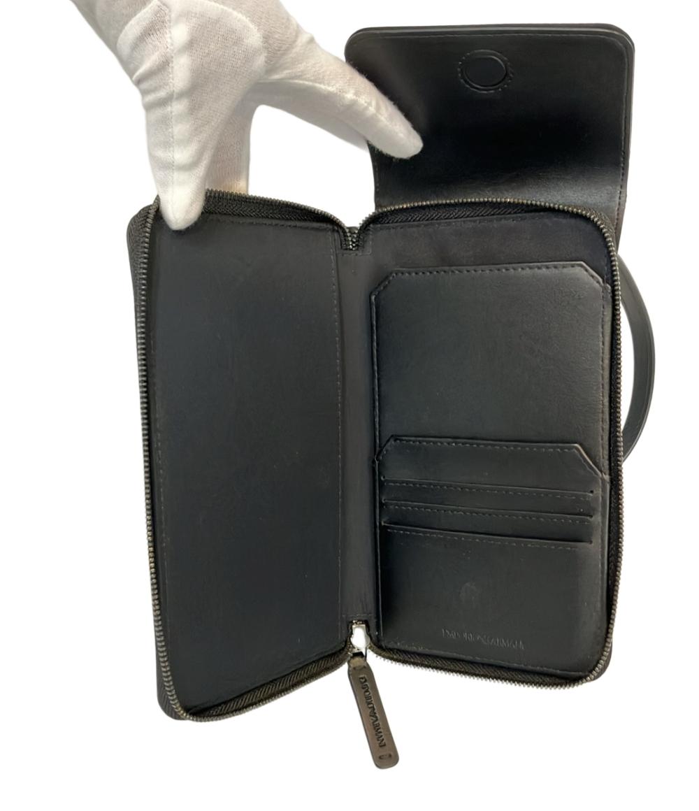 美品 EMPORIO ARMANI ショルダーバッグ トラベルポーチ ラウンドファスナー メンズ エンポリオアルマーニ