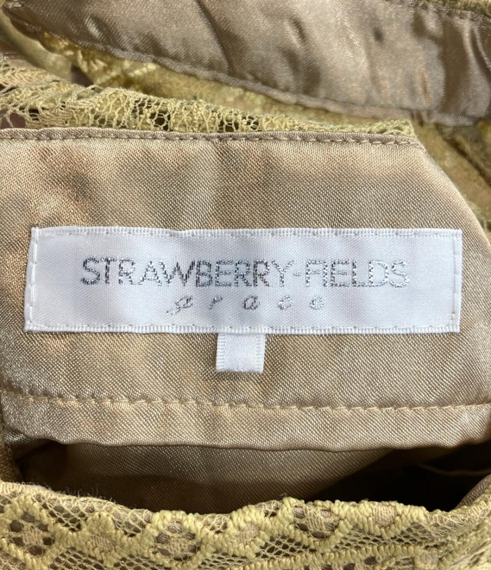 美品 ストロベリーフィールズ 七分袖レースワンピース レディース STRAWBERRYFIELDS