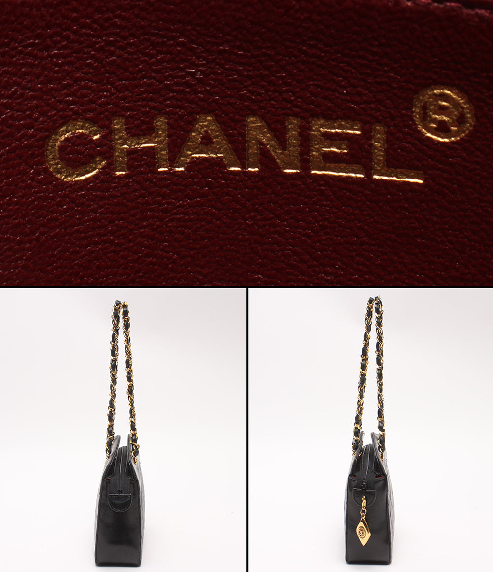 CHANEL チェーンハンドバッグ ゴールド金具 マトラッセ ラムスキン レディース シャネル