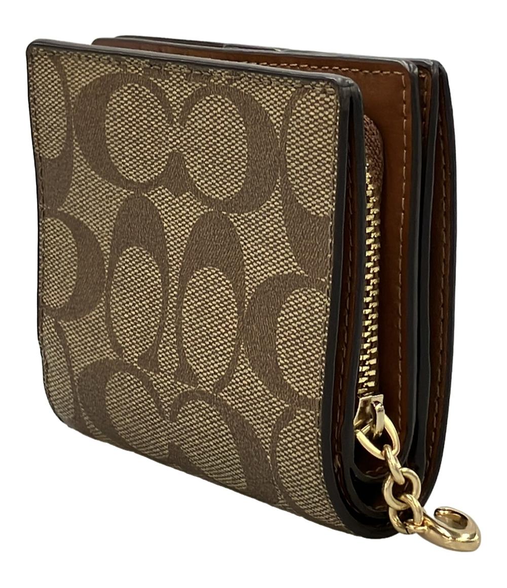 美品 COACH 二つ折り財布 シグネチャー C3309 レディース コーチ