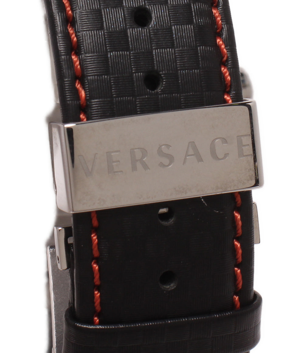 美品 VERSACE 腕時計 クオーツ ブラック VFG 051484320138 メンズ ヴェルサーチ
