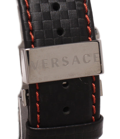 美品 VERSACE 腕時計 クオーツ ブラック VFG 051484320138 メンズ ヴェルサーチ