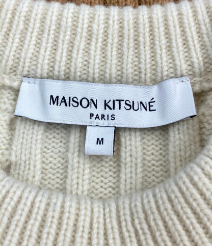 美品 MAISON KITSUNE 長袖ニット セーター NM00804KH0001 メンズ SIZE M メゾンキツネ