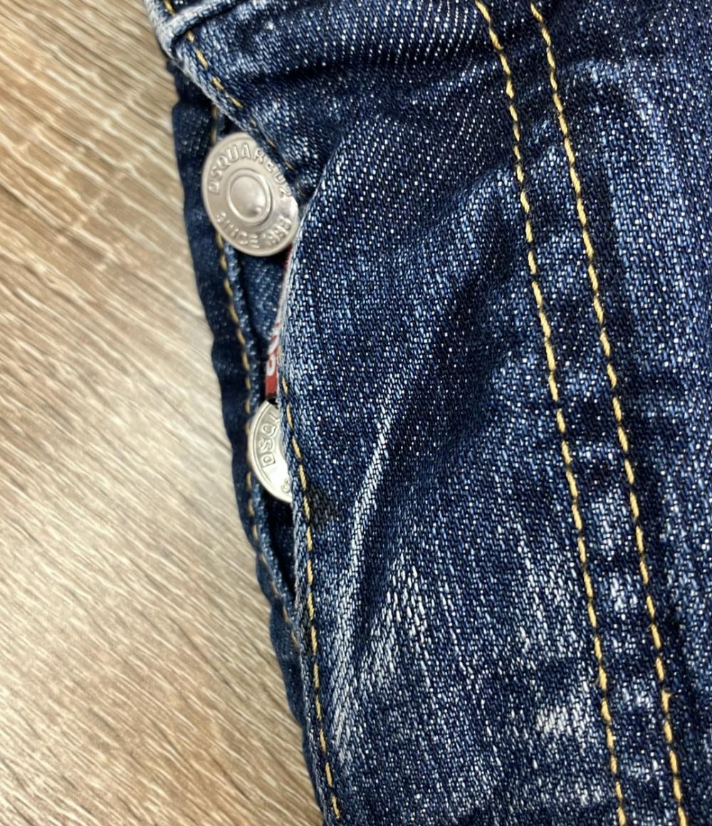 DSQUARED2 デニムパンツ ダークウォッシュ ペイント 破れ ヒゲ加工  tidy biker jeans メンズ SIZE 46 (S) ディースクエアード
