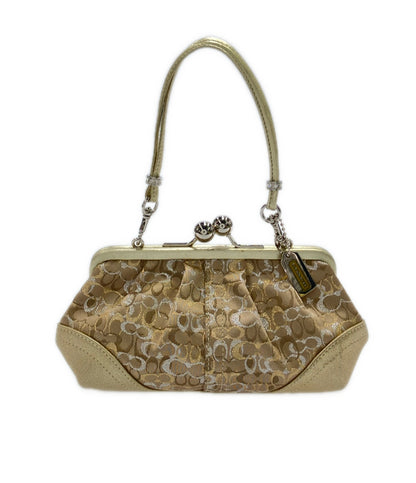 美品 COACH ハンドバッグ がま口 ポーチ ミニシグネチャー 3597 レディース コーチ