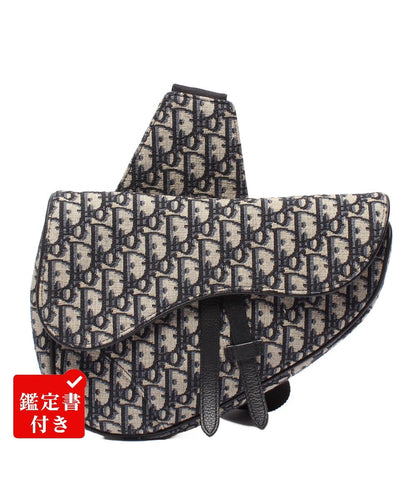 美品 Dior ボディバッグ キャンバス サドルバッグ 16BO0262 メンズ ディオール