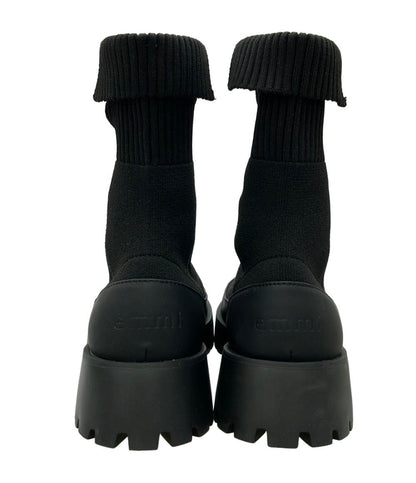 美品 emmi ニットショートブーツ eco ニットブーツ 13WGS254501 レディース SIZE 24.0 エミ