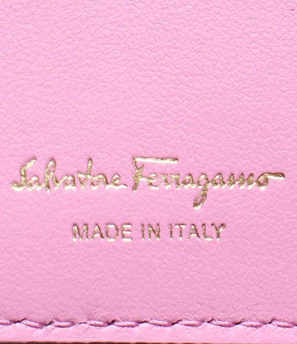 美品 サルヴァトーレフェラガモ 二つ折り財布 ヴァラ レディース Salvatore Ferragamo
