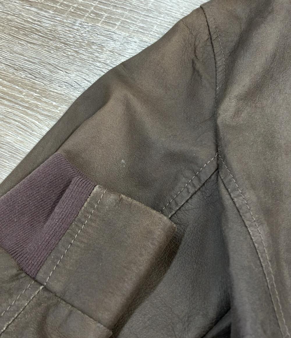 Brunello Cucinelli レザージャケット ブルゾン ダブルジップ DT9225319 メンズ SIZE XS ブルネロクチネリ