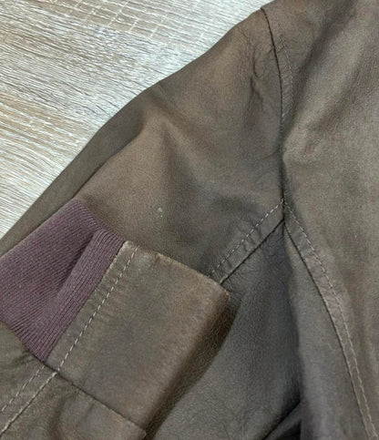 Brunello Cucinelli レザージャケット ブルゾン ダブルジップ DT9225319 メンズ SIZE XS ブルネロクチネリ
