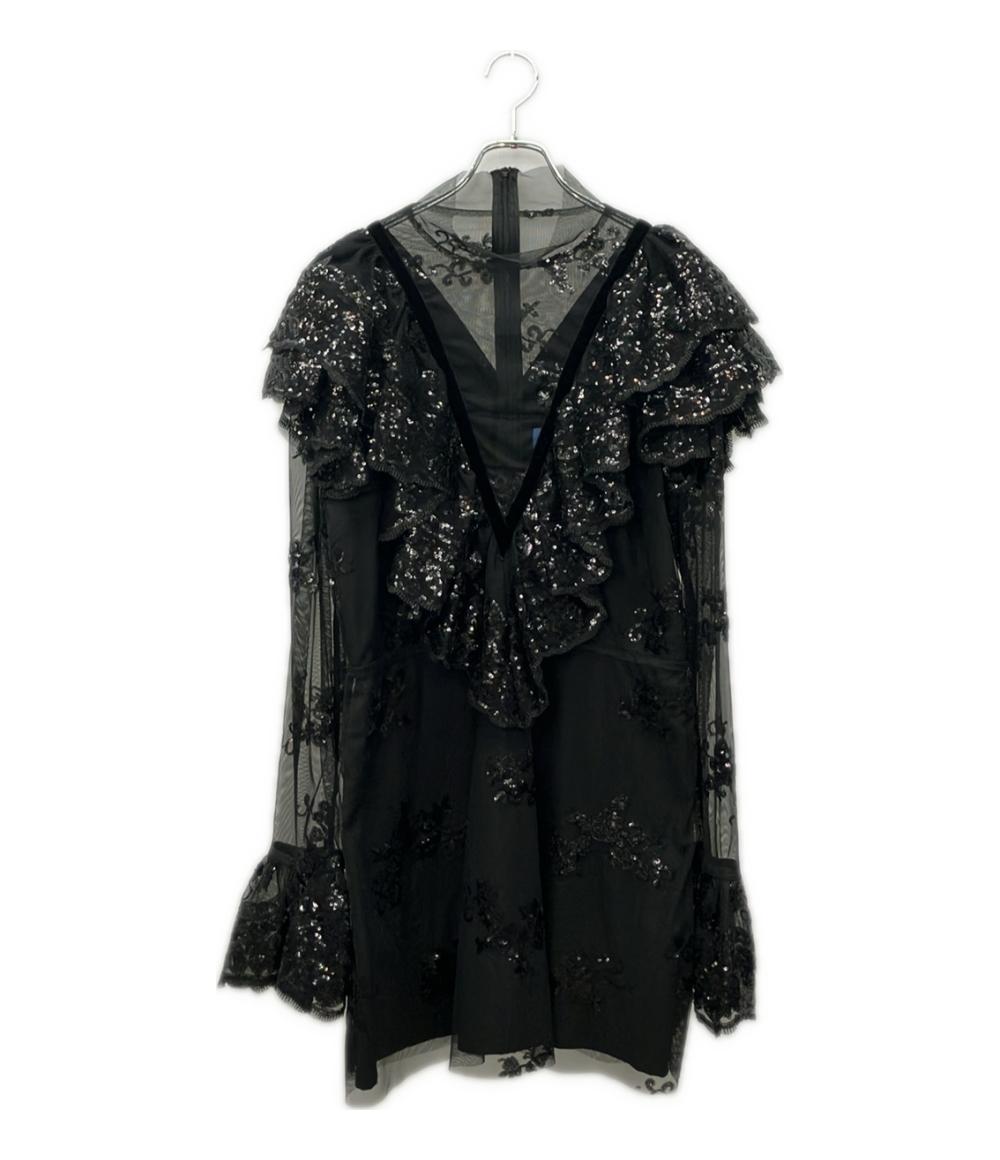 美品 マックグロー シアーチュールドレス ワンピース スパンコール レディース SIZE 10 (L) macgraw