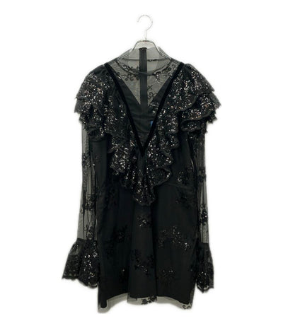 美品 マックグロー シアーチュールドレス ワンピース スパンコール レディース SIZE 10 (L) macgraw