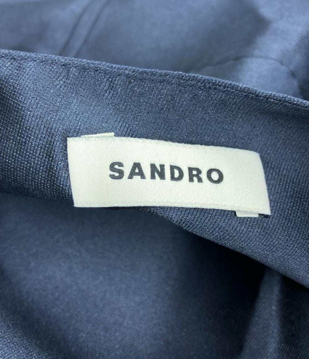 サンドロ シルク混ノースリーブフレアショートワンピース レディース SIZE 42 SANDRO