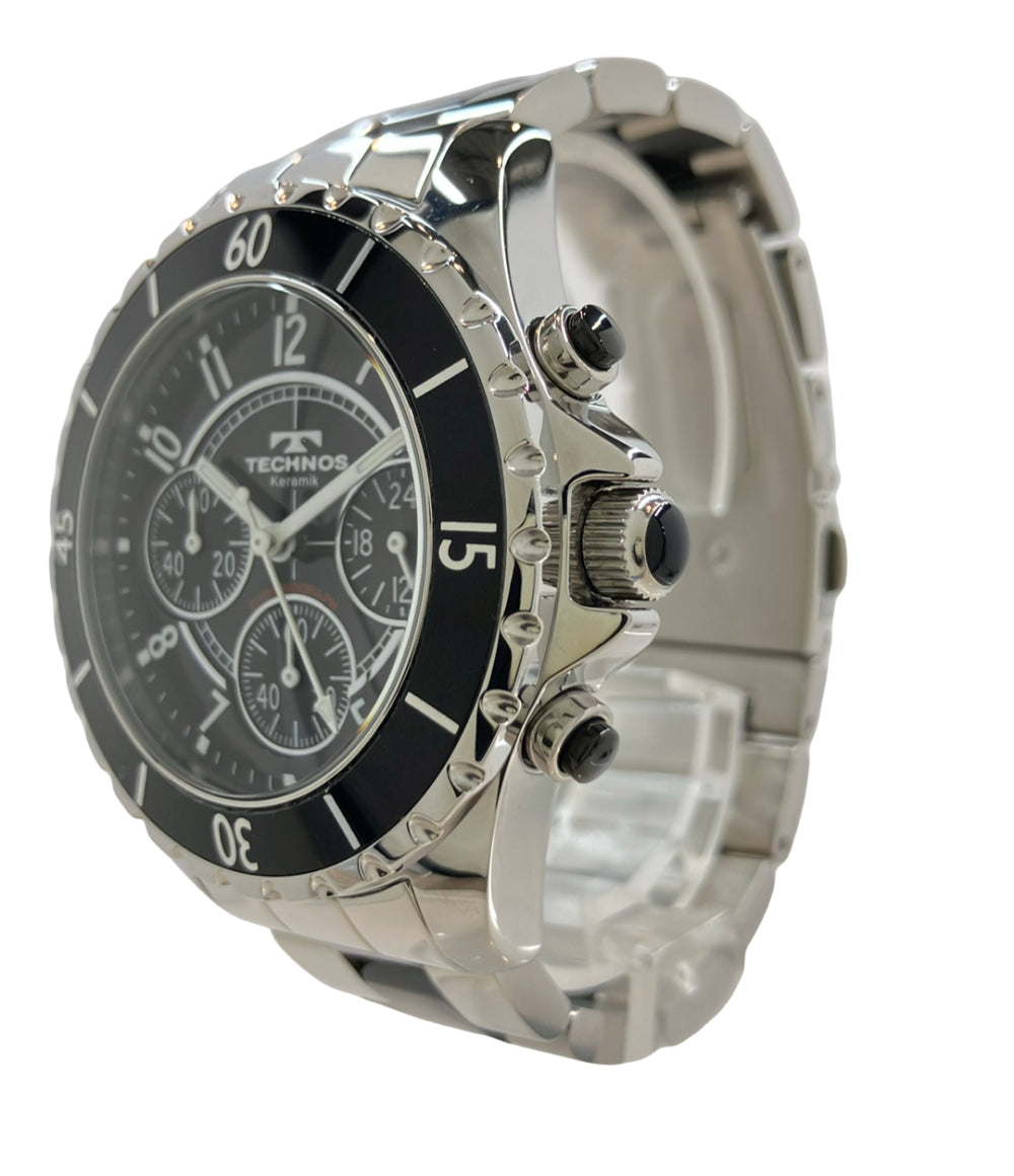 TECHNOS 腕時計 クオーツ ブラック T3032 メンズ テクノス