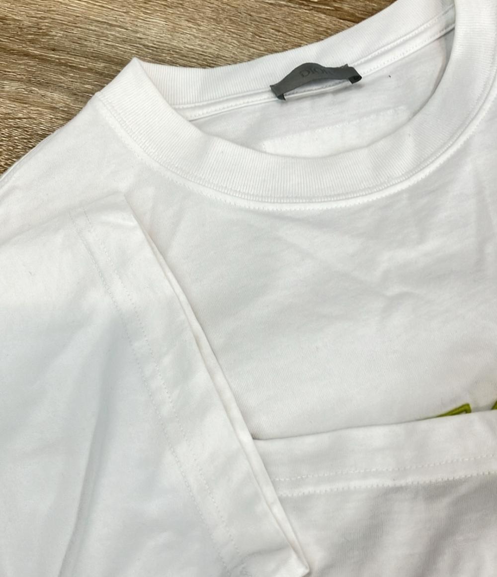 Christian Dior 半袖Tシャツ ネオン ロゴ刺繍 オーバーサイズ 393J696E0847 メンズ SIZE M クリスチャンディオール