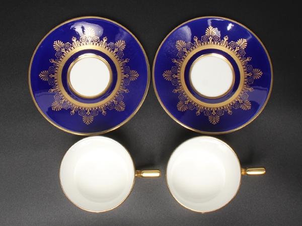 美品 WEDGWOOD カップ＆ソーサー 2客セット ペア アンセミオンブルー カメオ ウエッジウッド