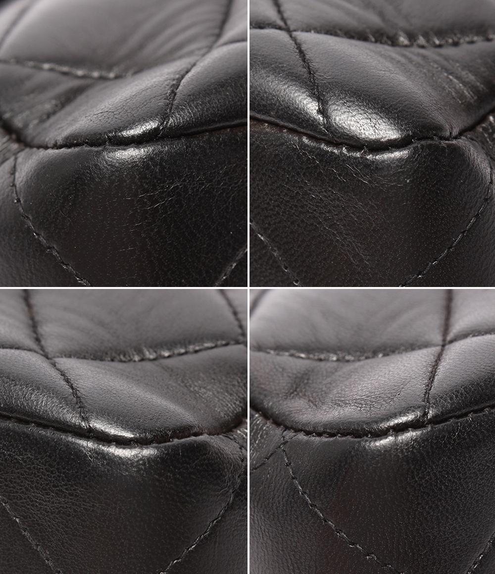 CHANEL ショルダーバッグ ダブルフェイス ダブルチェーン ラムスキン ゴールド金具 肩掛け デカマトラッセ 30 レディース シャネル