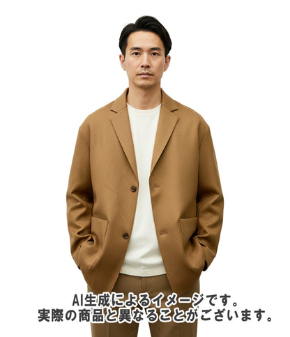 HYKE ジャケット 長袖 25AW WOOL JACKET 比翼仕立て ボタン キャメル メルトン 252-17526 メンズ SIZE 3 (L) ハイク