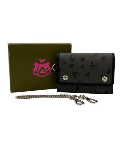 Lucien Pellat-Finet チェーン付き 三つ折り財布 スカル メンズ ルシアンペラフィネ