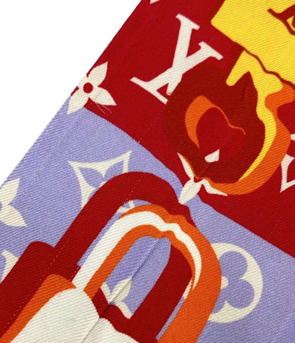 訳あり LOUIS VUITTON スカーフ シルク100% バンドー LV アンロックト M76675 レディース ルイ・ヴィトン