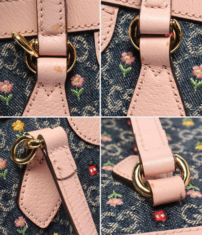 GUCCI 2wayショルダーバッグ ハンドバッグ 斜め掛け フラワー刺繍 デニム JAPAN EXCLUSIVE オフィディア 547551 520901 レディース グッチ