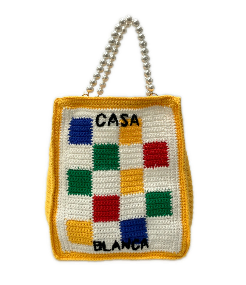 美品 Casablanca ハンドバッグ トートバッグ クロシェミニバッグ レディース カサブランカ