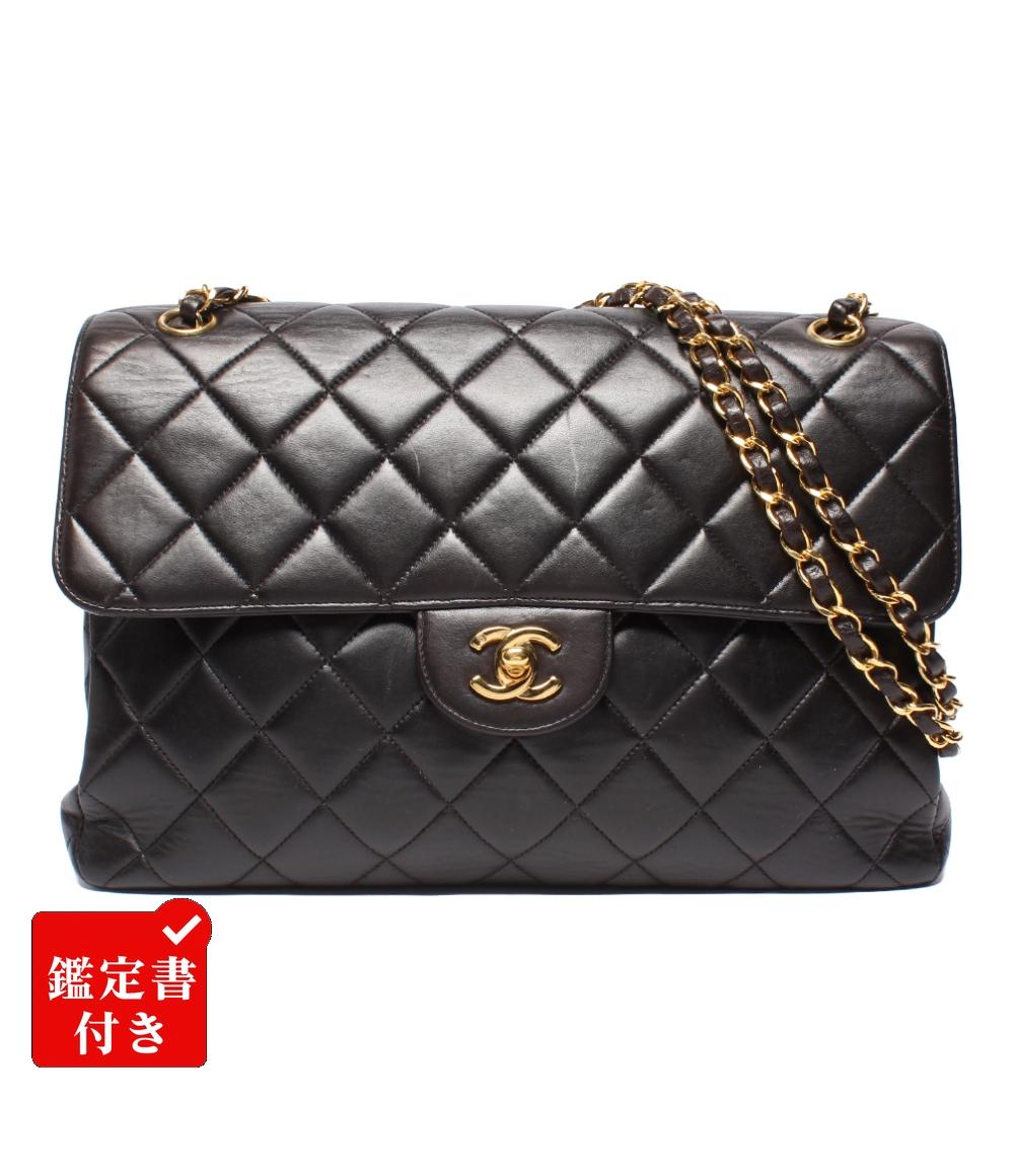 CHANEL ショルダーバッグ ダブルフェイス ダブルチェーン ラムスキン ゴールド金具 肩掛け デカマトラッセ 30 レディース シャネル