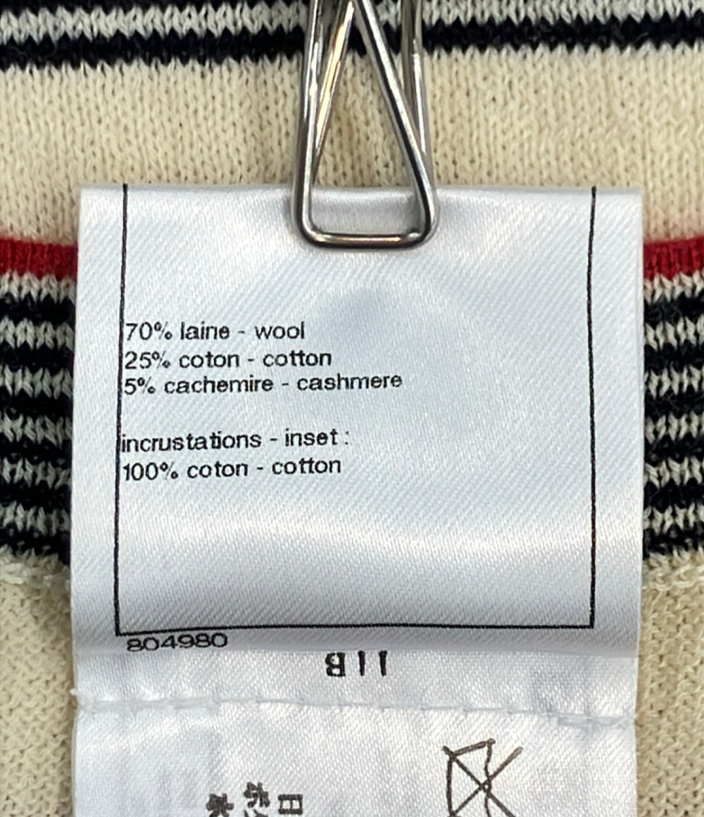 CHANEL 半袖 ボーダー ニットワンピース ココマーク P45686K05711 レディース SIZE 38 (M) シャネル