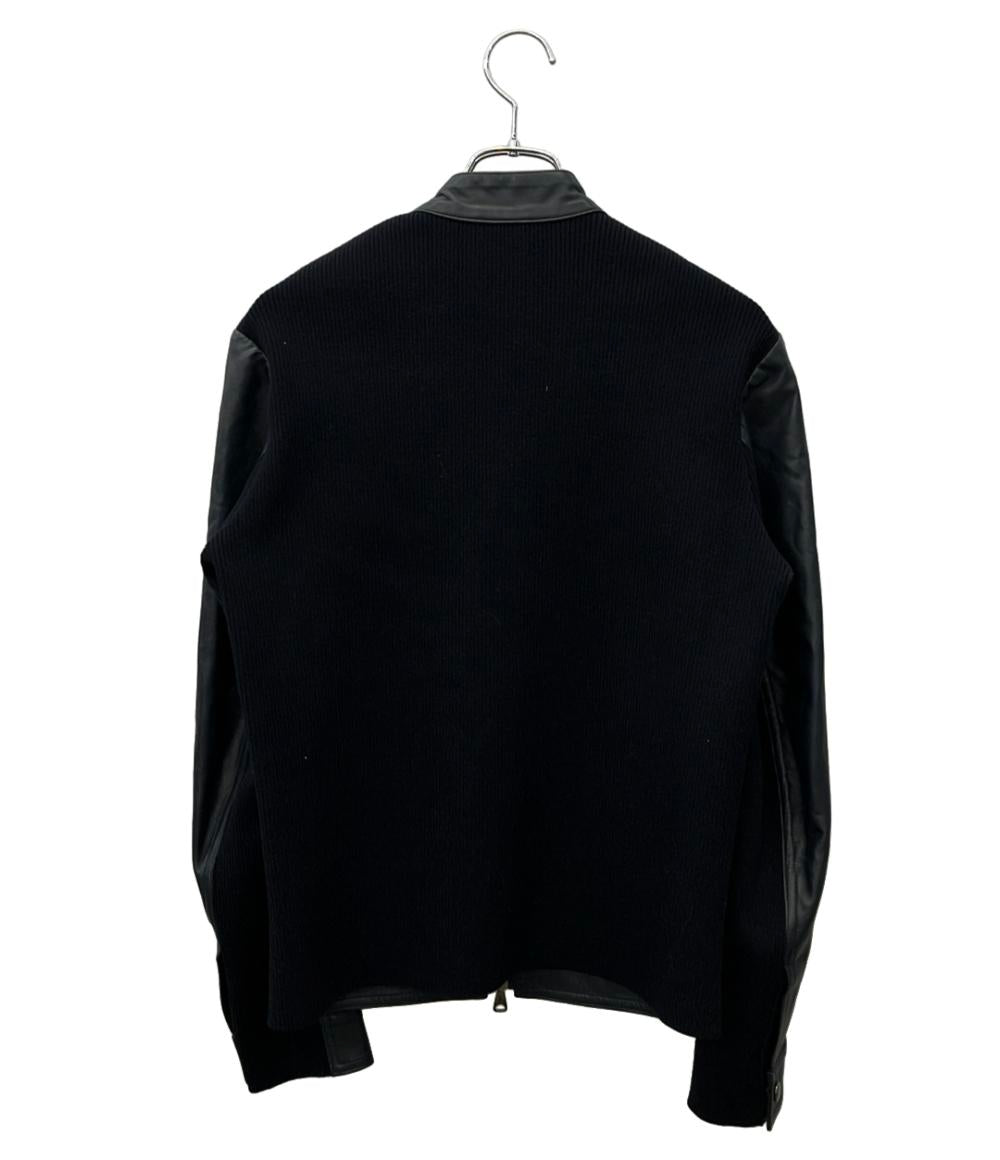 EMMETI シングルライダースジャケット JURI MAGLIA  ニット切替 メンズ SIZE 48 (L) エンメティ