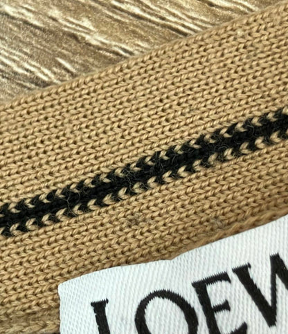 LOEWE 長袖ニットカーディガン クロップド ロゴ刺繍 ウール100%  薄手 ボタン S359Y16K03 レディース SIZE XS ロエベ