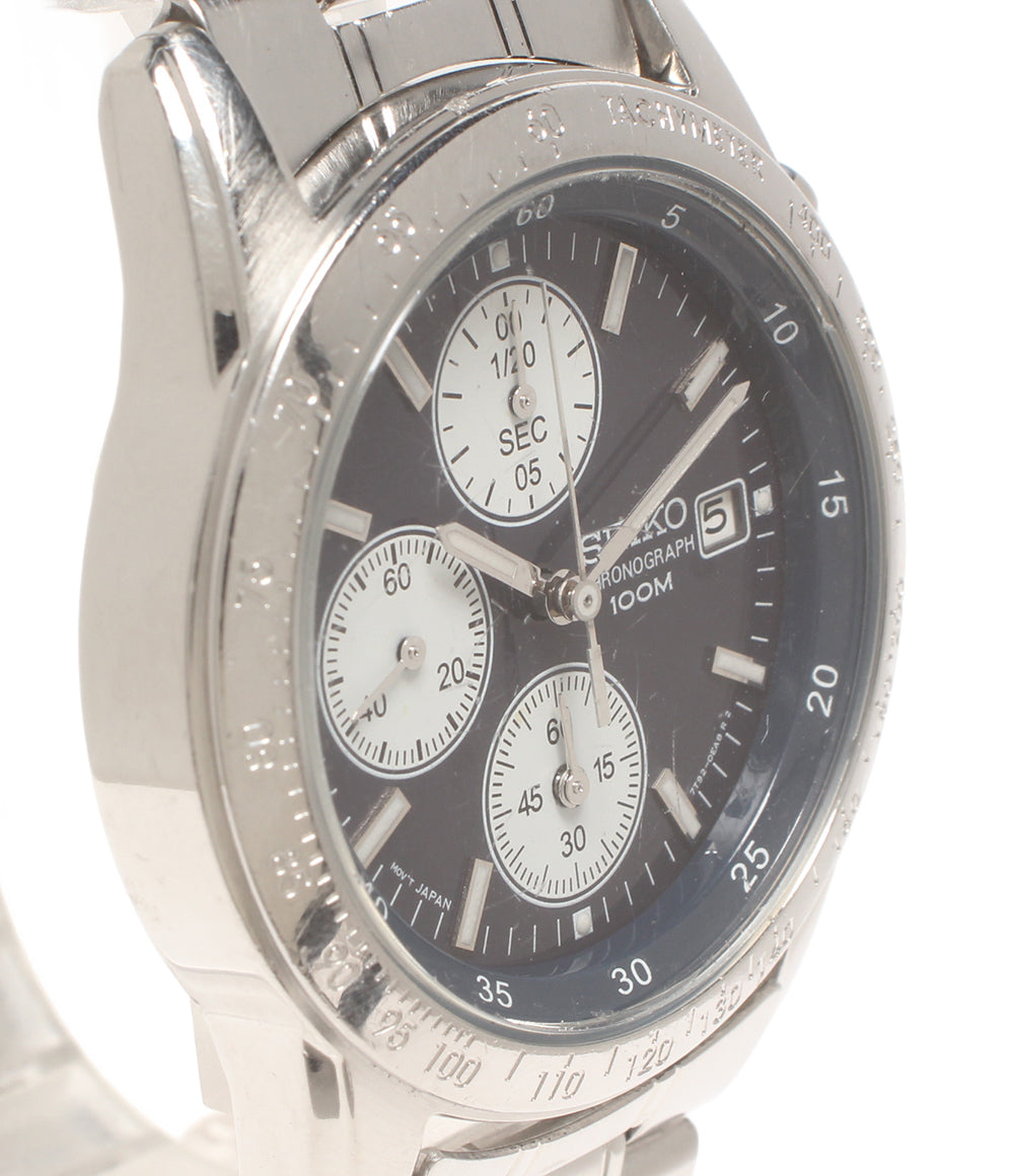 SEIKO 腕時計 クオーツ ブラック系 7T92-0DW0 メンズ セイコー
