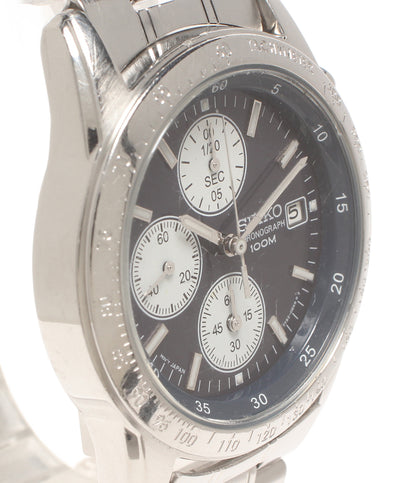 SEIKO 腕時計 クオーツ ブラック系 7T92-0DW0 メンズ セイコー