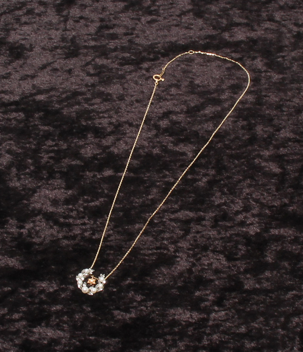 美品 STAR JEWELRY Girl ネックレス K10 SV ダイヤ 0.008ct レディース スタージュエリーガール