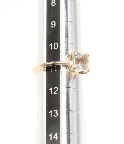 美品 agete リング 指輪 K10 アクアマリン レディース SIZE 11号 アガット