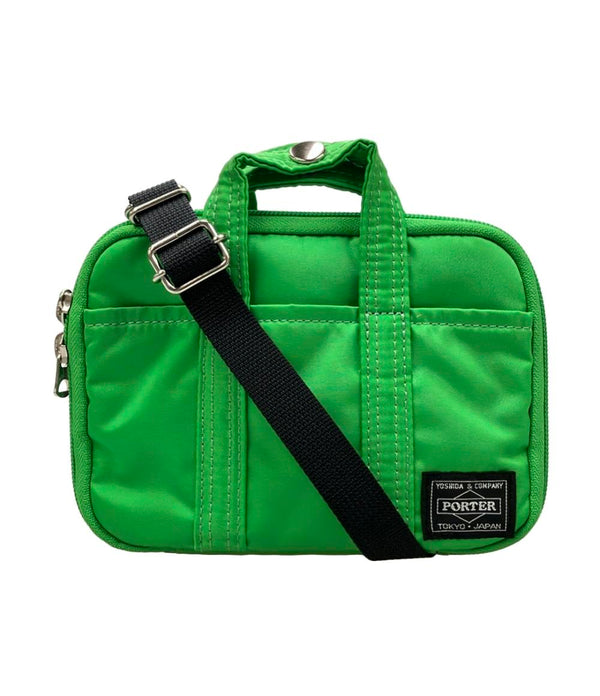 希少✨　PORTER　ボディバッグ　グリーン　レザー　斜め掛け　ロゴ型押し　レア 美品 PORTER HOBONICHI ショルダーバッグ 斜め掛け レディース