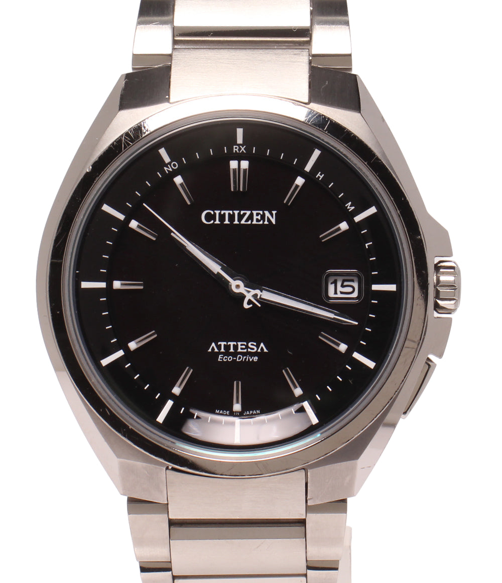 CITIZEN 腕時計 電波ソーラー アテッサ ATTESA ソーラー ブラック H110-T016308 メンズ シチズン