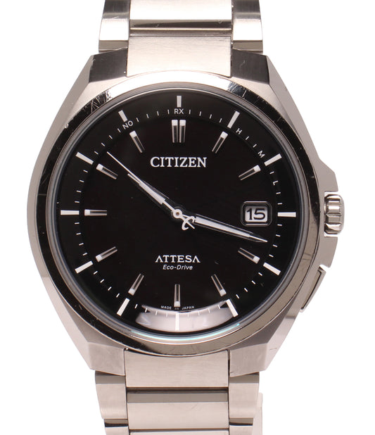 CITIZEN 腕時計 電波ソーラー アテッサ ATTESA ソーラー ブラック H110-T016308 メンズ シチズン