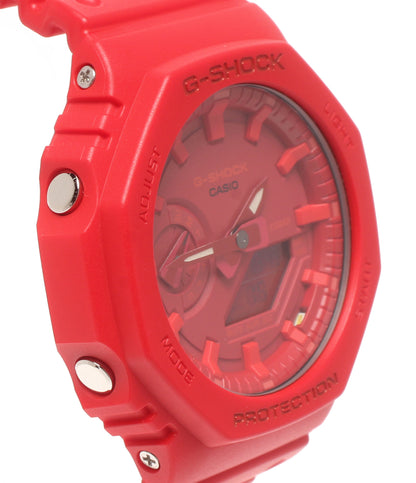 美品 CASIO 腕時計 G-SHOCK クオーツ レッド GA-2100-4A レディース メンズ カシオ