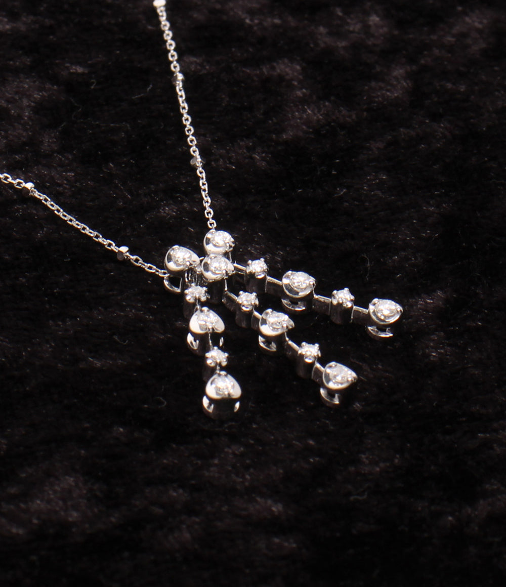 美品 ネックレス K10WG ダイヤ 0.25ct レディース