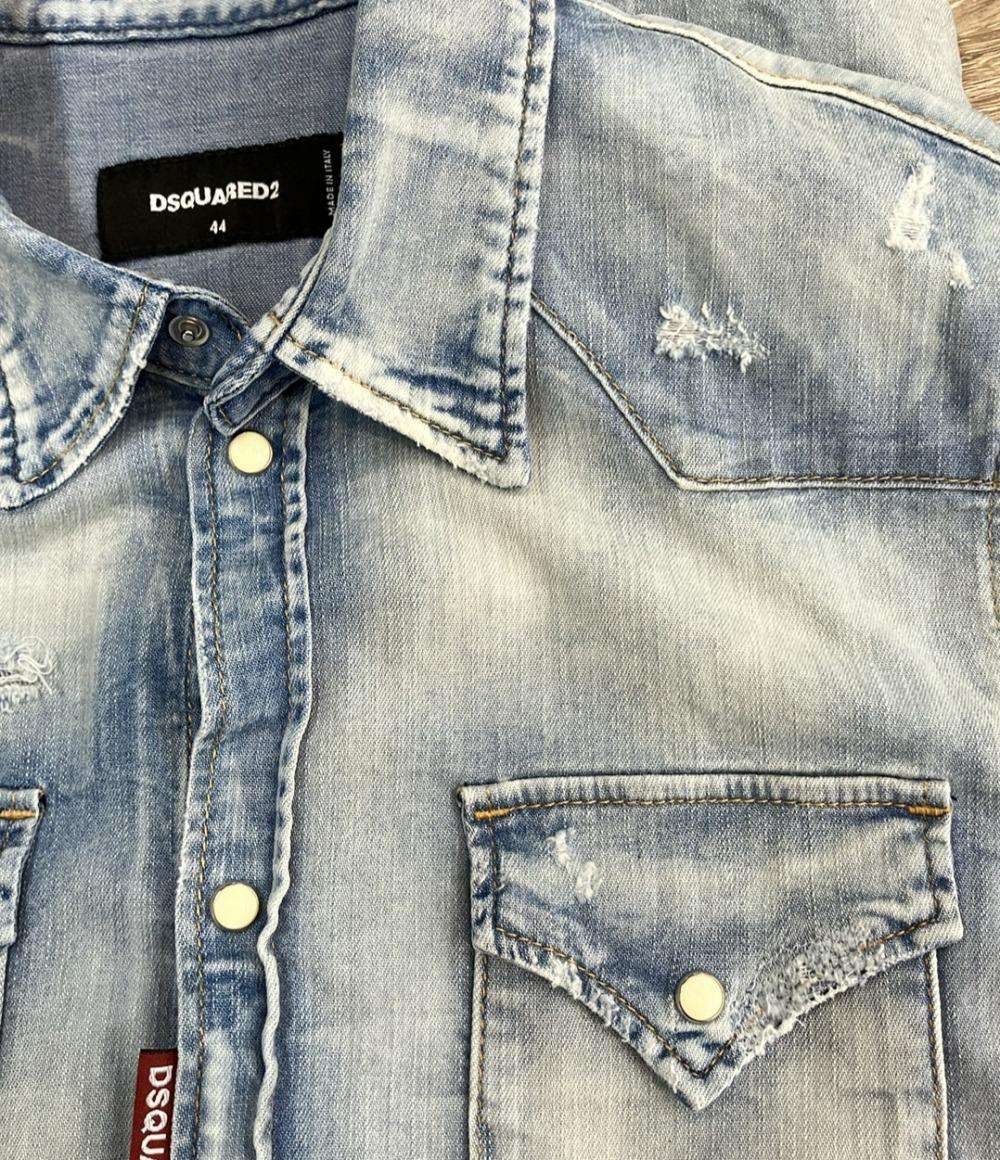 DSQUARED2 長袖 デニムシャツ ダメージ加工 メンズ SIZE 44 (S) ディースクエアード