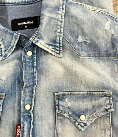 DSQUARED2 長袖 デニムシャツ ダメージ加工 メンズ SIZE 44 (S) ディースクエアード