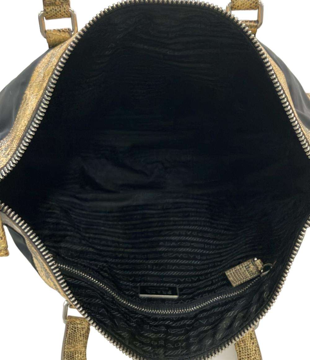 プラダ 2WAYハンドバッグ ショルダーバッグ 三角ロゴプレート パイソン