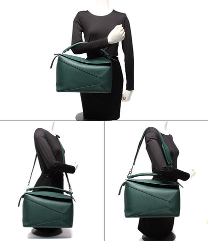 美品 ロエベ ハンドバッグ ショルダーバッグ 肩掛け 斜め掛け クラシックカーフ パズルバッグ ラージ レディース LOEWE