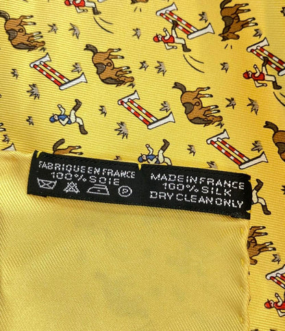 美品 エルメス スカーフ プチカレ シルク100% 馬と騎手 レディース HERMES