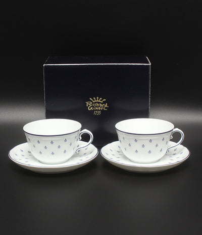 美品 Richard Ginori カップ＆ソーサー 2客セット ペア ロイヤルブルー リチャードジノリ