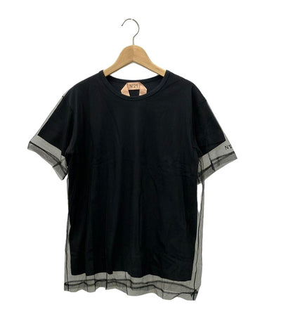 美品 ヌメロ ヴェントゥーノ 半袖チュールTシャツ レディース SIZE 40 (M) N°21