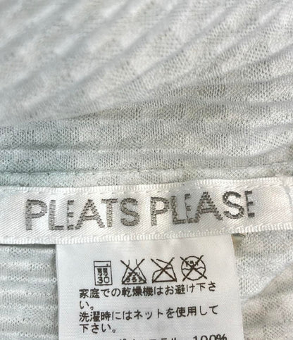 PLEATS PLEASE 半袖カットソー チェック柄 プリーツ加工 PP51-JK472 レディース SIZE 3 (L) プリーツプリーズ