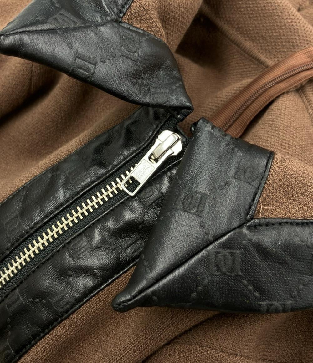 ダーリッチ 長袖ニットワンピース ハーフジップ ロゴレザー レディース SIZE F (M) Darich