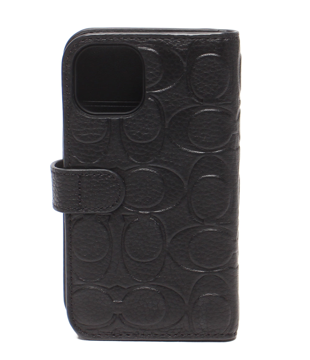 美品 COACH iPhoneケース iPhone 13 mini用 手帳型 シグネチャー R21C056K レディース メンズ コーチ